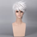 Miniatyrbillede 3 af 5: Anime paryk, sølvhvid okantian anti-warp kort hår, cosplay w