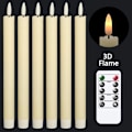 Pikkukuva 1 / 5: Flickering Flameless Ivory Taper Candles with 10 Key Remote beige