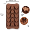 Miniatyrbilde 5 av 5: 15 hulrom Stjerneformet sjokoladeform, Non Stick matkvalitet Sil