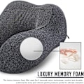 Miniatyrbilde 3 av 6: Reiseminneskum nakkepute med oppbevaringspose, 13 farger Hemp gray