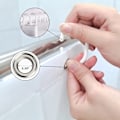 Miniatyrbilde 2 av 4: Lyseblå teksturert dusjforheng, med 12 plastkroker 180*200cm