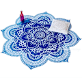 Miniatyrbild 1 av 3: Populär rund lotusblomma mandala gobeläng - 100 % bomull - Utomhus