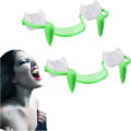 Miniatyrbillede 1 af 5: 2 stk. Halloween Vampyr Tilbagekaldelige Lysende Fang, Genanvendelige De