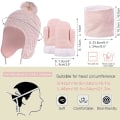 Miniatyrbillede 2 af 7: Toddler Earflap Beanies og Halstørklæder Strikkede Pige Tykke Varme Pompom
