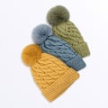 Miniatyrbillede 5 af 5: Vinter Beanie Huer til Kvinder Termisk Vinterhue med Faux Pels Po