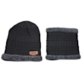 Miniatyrbillede 2 af 5: Herresæt herre strik vinterhue hat fleece tyk fleece beani