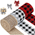Miniatyrbillede 1 af 7: Buffalo Plaid Bånd, Sort Hvid Rød Ternet Bånd, Ternet Bu