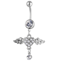 Miniatyrbillede 5 af 5: 4 gennemborede smykker med diamant engelvinger, navlering, umbi