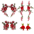 Miniatyrbillede 1 af 6: 8 stk. blomsterbroderede patches sy på patches rose patch