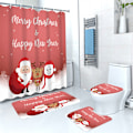 Miniatyrbild 1 av 5: 4-pack Julduschsärd, Vattentät, Hålfri, Duschdraperi Set, Toalettpartition, Duschtelt, Duschöverdrag, Badrumsdraperi (med Krokar) Shower curtain 180*180cm