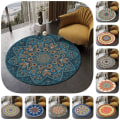 Miniatyrbild 2 av 7: Rund Area Matta Mandala Mattor för Sovrum Badrum Tvättad Halksäker Cirkel Golvmattor Chic Bohemian Heminredning Mattor - Stil 10 120*120cm