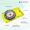 Miniatyrbillede 2 af 5: Multifunktionelt kompas nord kompas akryl kompas kort lineal
