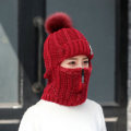 Miniatyrbild 1 av 4: 1 Ull Stickad Hatt Set Vindtät Skidhatt Vinter Utomhus Tjock K