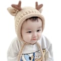 Miniatyrbild 1 av 5: Baby Hat Söta Lilla Älg Toddler Varm Öronlapp Mössa för Höst Wi