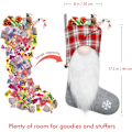 Miniatyrbild 3 av 6: 2-pack 17 tum stora julstrumpor, 3D plysch tomte G