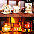 Miniatyrbillede 3 af 5: 3 Pak Julepynt Lys Hytte Hotel Bar