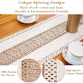 Miniatyrbillede 3 af 5: Naturlig Burlap Bordløber, Spliced ​​Bomuld Boho Bordløber