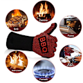 Miniatyrbild 3 av 5: BBQ-handskar Ugnshandskar Värmebeständiga upp till 800°C Universal Non-