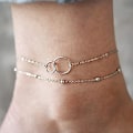 Miniatyrbillede 3 af 4: 925 Sterling Sølv Ankelkæde Multilayer Ankelkæder til Kvinder