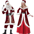 Miniatyrbillede 4 af 4: Fru Claus Kostume V-hals Kjole Skater Prinsesse Lange Ærmer Bel