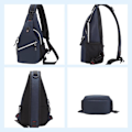 Miniatyrbild 4 av 5: Sling Ryggsäck, Multifunktionell Crossbody Axelväska Resa Vandring Dagryggsäck (Lila)