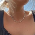Miniatyrbilde 5 av 5: Papirclipskjede for kvinner og menn, halskjede, kjede bredde 3,5 mm