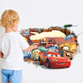 Miniatyrbild 5 av 5: 3D väggmålning bilar bakgrund väggdekaler, kan ta bort väggdekal