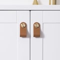Miniatyrbillede 2 af 6: 4 stk. læderhåndtag til møbler Læder dørhåndtag Læder C