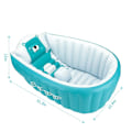 Miniatyrbillede 2 af 8: Oppustelig Badekar til Småbørn, Skridsikker Sikkerhed Tyk Pude Central Sæde, Bærbar Rejse Sædebade Baby Swimmingpool til 0-5 År, Blå