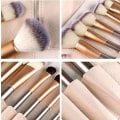 Miniatyrbillede 3 af 5: 18-delt makeupbørste sæt med opbevaringspose Professionel makeup B