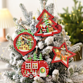 Miniatyrbillede 4 af 5: Julepynt LED-lys Træhængende juleornament