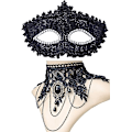 Miniatyrbillede 1 af 5: 2 stk. Sort Venetiansk Maske Maske