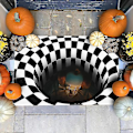 Miniatyrbild 4 av 5: Halloween dörrmatta 3D matta geometrisk illusion rektangulär clown