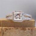 Miniatyrbild 3 av 5: Lyxig bröllopsgåva Silverpläterad ring för kvinnor Cubic Zirconia