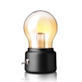 Pikkukuva 5 / 5: Retro-pöytälamppu (musta), USB-ladattava LED-yövalo