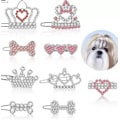 Pikkukuva 1 / 6: 9 KPL Rhinestone Koiran Hiustarvikkeet Pentu Kruunu Barrette