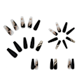 Miniatyrbillede 2 af 5: Luksus Press On Nails Ekstra Lange Falske Negle Sort Ballerina Cof
