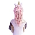 Miniatyrbild 2 av 5: Flickor Huva Hatt Halsduk Unicorn Tofs Ull Vinter Stickad Sjal