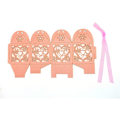 Miniatyrbillede 4 af 5: 100 stk. Laser Cut Love Heart Bryllupsfest Gaveæsker, Slikpose
