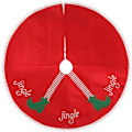 Miniatyrbild 1 av 5: Röda julgransmatta rund julgransöverdrag Elf Jingle P
