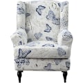 Miniatyrbild 1 av 7: Wingback-fåtöljöverdrag Stretch Spandex Wingback-fåtöljöverdrag Soffa
