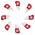 Miniatyrbild 5 av 5: 12 juldekorationer Julstrumpa Snöflinga Julstrumpor