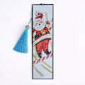 Miniatyrbild 1 av 5: DIY Jultomte Forma Diamantmålning Läder Bokmärke Tassel