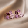Miniatyrbillede 1 af 5: Moderne Blomster Krystal Ørehængere Kvinder Bryllup Smykker