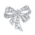 Miniatyrbillede 1 af 5: Brosche med diamanter, rhinsten sløjfe broche, modetøj fo