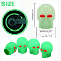 Miniatyrbillede 5 af 5: Nye 4 stk. Universal Fluorescerende Bil Dæk Ventil Hætter Lysende Dæk