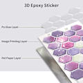 Miniatyrbild 4 av 5: 1 st 37,2*13 cm/14,65*5,12\" Rosa Lila Hexagonal Stereo Väggstickers