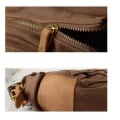 Miniatyrbillede 4 af 5: Vintage Læder Canvas Laptop Taske Messenger Tasker Medium, Canvas Kamera Taske Vintage DSLR SLR Messenger Skuldertaske - Grå