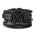 Miniatyrbillede 3 af 4: 4 stk. læderarmbånd til mænd og kvinder, flettede manchetter