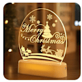 Miniatyrbillede 1 af 5: Julevindueslys Dekorationer, Juledekoration, Jule-Sengebord Natlys Festlig Soveværelse Dekoration - Glædelig Jul